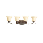 Kichler Lighting Wedgeport 4-Light Vanity Light with Umber Etched Glass Shades, Olde Bronze Finish, Wall Mount, 31.75 in, 5287OZ