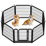 Yaheetech Metal Dog Playpen, 24.2 in Tall, 8 Panels, Black Steel, TLer4e0001