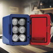 UKONIC Marvel Spiderman Mini Fridge Thermoelectric Cooler, Red Blue, 4 Liter, 6 Can Capacity