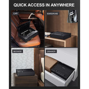 Kavey Biometric Gun Safe for Pistols, Quick-Access Fingerprint, Backlit Keypad, Holds 2 Pistols, Silent Mute Mode, Black, KP-001