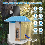 Segmart Smart Bird Feeder with Camera, Solar Powered, AI Identification of 11,000+ Bird Species, 1080P HD Camera, 135 Wide Angle, Night Vision, App Notification