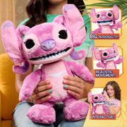 Disney Stitch Ultimate Angel Interactive Plush Toy, 17in, 100+ Sounds and Reactions, Multicolor, 31236