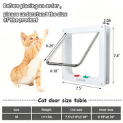 Alpacasso Cat Door, Medium 7.5 in x 7.8 in, 4 Way Locking Magnetic Flap, Weatherproof Pet Door for Interior and Exterior Doors