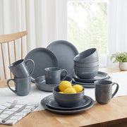 Mainstays MSF0GF100015000 Chiara 16-Piece Gray Dinnerware Set