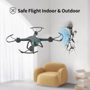 WeFone JY03 Drone with 1080P HD Camera for Adults and Kids, FPV RC Quadcopter with LED Lights and Optical flow Sensor, 2 Batteries, Black