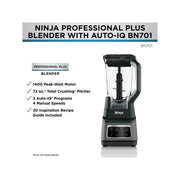 Ninja BN701 Professional Plus Blender with Auto-iQ, and 64 oz, Gray