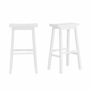 StyleWell SH0208169SGH03 White Wood Backless Saddle Bar Stools (Set of 2)