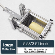 Sopito French Fry Cutter, Stainless Steel Kitchen Tool with 3 Interchangeable Blades 1/2inch 3/8inch 1/4inch, Manual Push Operation