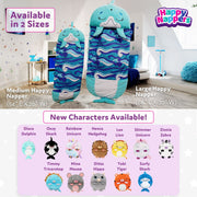Happy Nappers Medium Blue Shark 2-in-1 Pillow and Sleepy Sack, Plush Polyester, 54 x 20 in