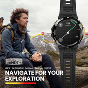 Amazfit T-Rex 2 Rugged Outdoor Smartwatch, 1.39in HD AMOLED Display, Dual-Band GPS with Six Satellite Systems, 24-Day Battery Life, Military-Grade Durability, 150+ Sports Modes, Water Resistant 100m, Black