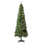 Holiday Time 7' Pre-Lit Brinkley Pine Green Artificial Christmas Tree with Warm White LED Lights
