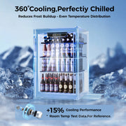 Simzlife Beverage Refrigerator Cooler, 2.6 Cu Ft, 100 Can Capacity, Black, BR-95