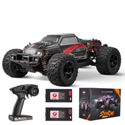 VEVOR 10552389 Remote Control Car, 1:10 Scale All Terrain 4WD Off-Road Monster Truck, 12,000 RPM Motor, Metal Drive Shaft, High-Grip Tires, Dual Batteries, Black White Red, 10552389