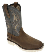 Ariat Activator VentTEK Steel Toe Cowboy Boots, Alamo Brown Stone Grey, Wide Square Toe, 13 D, 10061284