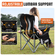 KingCamp High Back Folding Camping Chairs, Black/Green