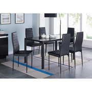 SEGMART Dining Table with 4 High-Back Upholstered Chairs, Modern Dinette Set