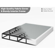 ULIESC SBS04-9 9 inch Queen Metal Box Spring, Sturdy Mattress Foundation, Fabric Cover Included, Easy Assembly