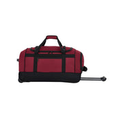 Protege Everyday Journey 25 in. Medium Rolling Duffel Bag, Red, Durable Polyester, Inline Skate Wheels, Telescopic Handle, Lockable Zippers, WM-98725-630