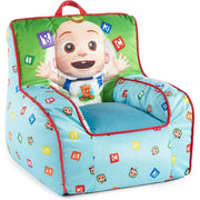 Idea Nuova NK452010 Cocomelon Kids Mink Plush Bean Bag Chair with Piping & Top Carry Handle, Cocomelon