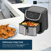 Culinary Chef 8.45-Quart Electric Air Fryer with 360 Fry Force Technology, Touch Panel Control, Adjustable Temperature 170-400F, 1700W, CCAF806
