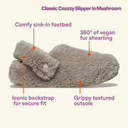 Crocs Classic Cozzzy Slipper, Fuzz Lined House Slippers for Women and Men, Mushroom, Size 9 Women/7 Men, 209386-195