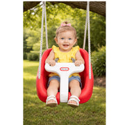 Little Tikes 2-in-1 Snug N Secure T Bar Toddler Swing, Red, Ages 9 Months to 4 Years, Supports Up to 50 lbs, 664946