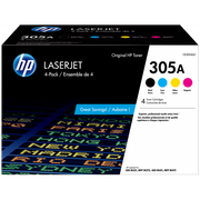 HP CE305AQ1 305A 4-Pack Multicolor Original LaserJet Toner Cartridges