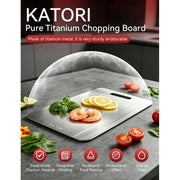 Katori Titanium Cutting Board, 100% Pure Titanium, Double-Sided Reversible, Knife-Friendly Surface, Pack of 3