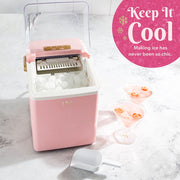 Paris Hilton PH12345-AR Countertop Portable Ice Maker, 26lb Daily Capacity, Pink