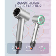 Purevigil High-Speed Ionic Hair Dryer, 1500W, 150000 RPM Brushless Motor, 500M Negative Ions, Quiet Under 51 dB, Intelligent Temperature Control, Gray, V ZCY883-7