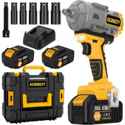 VERSTARLIN 1000N.m(740ft-lbs) Cordless Impact Wrench, 1/2 Inch High Torque Brushless 21V Impact Gun w/ 2 x 4.0Ah Battery