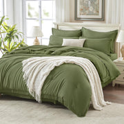 Andency California King Comforter Set Olive Green - 7 Pieces