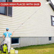 DAIMOT 24 FT Telescoping Pressure Washer Wand with Brush, 7 Spray Nozzle Tips, 2 Hose Adapters, Support Belt, Aluminum Gutter Cleaner Attachment