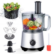 RUIE 10 Cup Food Processor with Salad Spinner, 800W Motor, 3 Speeds, Stainless Steel Blades, Silver, HGSHSB180