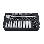 Milwaukee 48-22-9510 1/2 Inch Drive 28pc Ratchet & Socket Set, Metric
