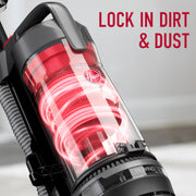 Hoover Rewind Pet Bagless Upright Vacuum Cleaner, Automatic Cord Rewind, Turbo Tool for Pet Hair, Multi-Surface Cleaning, Gray and Red, UH77410V