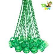 Joyfy 12 Pcs St Patrick's Day Green Mug Bead Necklaces for Kids Women Men