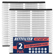 BETTFILTER 2 Pack 513 Air Filter, MERV 13 High-Efficiency Synthetic Fiber, 31x28x4 in, Compatible with AprilAire Whole House Air Purifiers 1510 and 2516