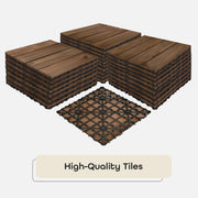 Achim OutdoorZ Interlocking 12-Inch Deck Tiles, Royal Mahogany, 27 Tiles Covering 27 Sq Ft