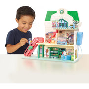 Bluey 18918 Let's Play Chef Supermarket Playset - 22pk: Includes Sound Effects, Stickers, and 2 Figures