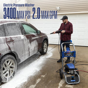 Westinghouse Electric Pressure Washer, 3400 Max PSI, 2 Max GPM, Brushless Motor, 5 Quick Connect Nozzles, Onboard Soap Tank, Blue, WPX3400e