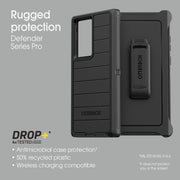 OtterBox 77-86595P2 Defender Series Pro Case for Samsung Galaxy S22 Ultra - Black