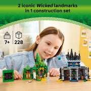 LEGO Wicked Emerald City & Kiamo Ko Castle Building Set, 860 Pieces, Includes Elphaba, Glinda, Flying Monkey Minifigure, Ages 9+