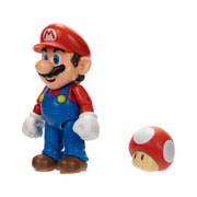 Jakks Pacific Super Mario 4-Inch Articulated Action Figure with Red Mushroom Power Up - Plastic