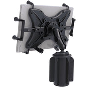 RAM Mounts X-Grip Vehicle Mount for Tablet with Universal Cup Holder Base, Adjustable Double Socket Arm, Black, RAP-299-3-UN11U