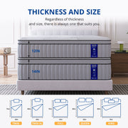 EGOHOME Sleep 14 Inch King Size Hybrid Mattress, Cooling Gel-Infused Memory Foam, Pocket Springs, Medium Comfort