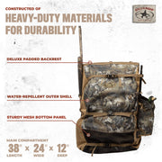 Rig Em Right Refuge Runner Hunting Backpack with Deluxe Padded Backrest, Multiple Compartments, Adjustable Cinch Straps, Optifade Timber Camo, 027-T