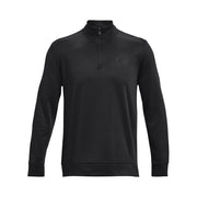 Under Armour Fleece Quarter-Zip Long-Sleeve Pullover for Men - Black/Black - XL