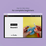 The Woobles Beginners Crochet Kit with Easy Peasy Yarn as seen on Shark Tank - with Step-by-Step Video Tutorials - BAT Crochet KIT