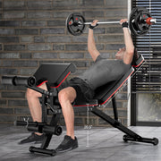 GIKPAL Adjustable Weight Bench, 10 Positions, Heavy-Duty Steel Frame, High-Density Foam Padding, Supports 900 lb, Black
